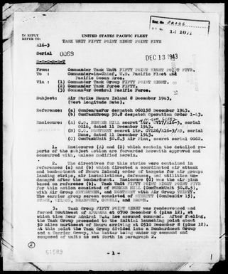 COMTASK-UNIT 50.8.5 - Act Rep, Air Strike Nauru Is, 12/8/43