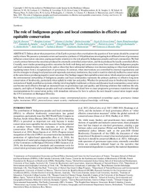 The role of Indigenous peoples and local communities in effective and equitable conservation