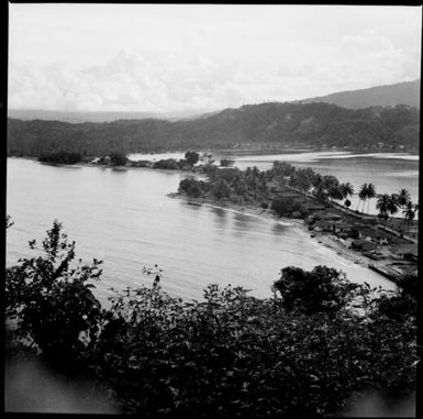 View towards mainland across isthmus, Salamaua, New Guinea, 1936, 2 / Sarah Chinnery