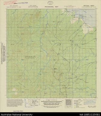 Papua New Guinea, Northeast New Guinea, Matuka West, Provisional map, Sheet B55/2, 1943, 1:63 360
