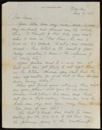 Letter by Wilson Koontz to his sister, August 21, 1944