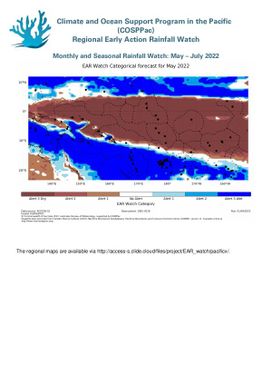 Regional Early Action Rainfall Watch - Monthly and seasonal Rainfall Watch: May - July 2022