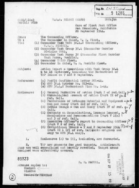 USS Biloxi - Rep of Bombardment of Yap Is, Carolines, on 9/7 & 8/44