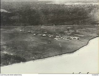 Lae, New Guinea. 1929-08-29. Aerial view of the airfield at Lae