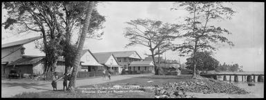 `Headquarters of New Zealand Reparation Estates "Apia" showing copra shipment overseas'