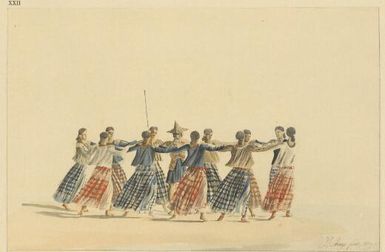 Guham, danses executees a Agana et appelees dans le pays 'danses des antiques' / Js. Arago fecit 1819