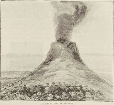 Ambrym volcano in eruption