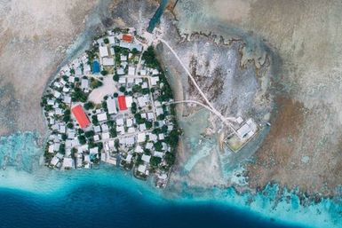 Aerial shot of Fakaofo, Tokelau