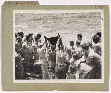 Photograph of Burial at Sea for Japanese Prisoner