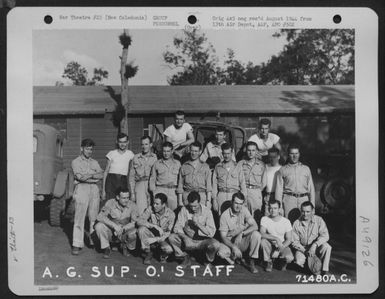 The Depot Supply Officer And His 13Th Air Depot Group Staff On New Caledonia, Pose For The Photographer. (U.S. Air Force Number 71480AC)