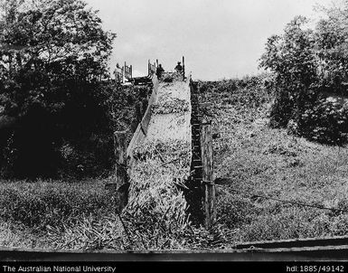 Nausori Mill - chute for loading cane into steel punts for transport to Nausori Mill