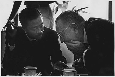 Vice President Nguyen Cao Ky (South Vietnam) and President Lyndon B. Johnson