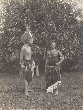 Portrait of a man and woman. From the album: Photographs of Apia, Samoa