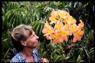 Viv Whitaker and flowers