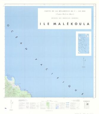 Carte de la Mélanésie - 150 000 (type outre-mer) Archipel des Nouvelles Hébrides: Ile Malekoula NE