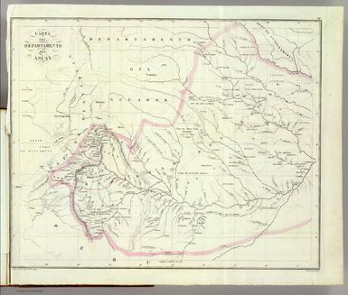 Carta del Departamento de Asuay. Gravado en Paris por Darmet, 1827. Escrito por Hacq. (Por Jose Manuel Restrepo. Paris, Libreria Americana, 1827)