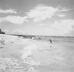 Cable on beach during wave, Bikini Atoll area