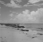 Cable on beach during wave, Bikini Atoll area