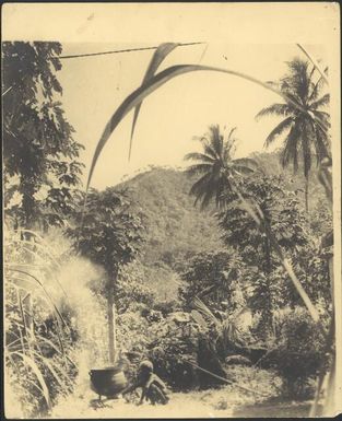 Tending the pot, Malaguna Road, Rabaul, New Guinea, ca. 1935 / Sarah Chinnery