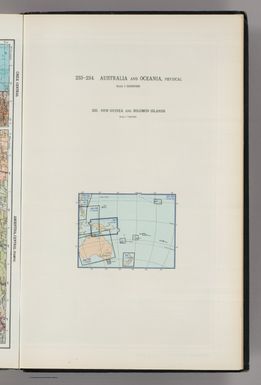 (Map Title Page) 233-234. Australia and Oceania, Physical. 335. New Guinea and Solomon Islands.