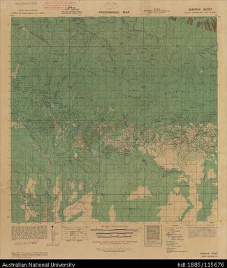 Papua New Guinea, Northeast New Guinea, Maprik West, Provisional map, Sheet A54/16, 1944, 1:63 360