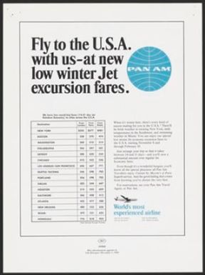 Fly to the U.S.A. with us--at new low winter Jet excursion fares.
