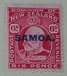 Stamp: New Zealand - Samoa Six Pence