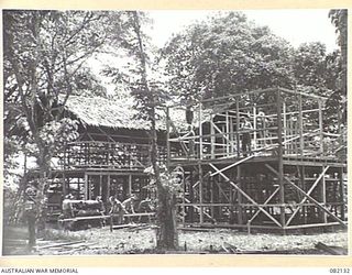 LAE, NEW GUINEA. 1944-10. HEADQUARTERS FOR THE CHIEF ENGINEER, BRIGADIER A.G. TORR UNDER CONSTRUCTION AT HQ FIRST ARMY