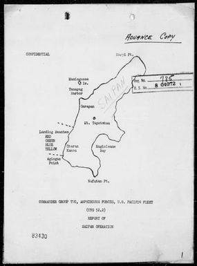 COMTASK-GROUP 52.2 - Report of Saipan Operation – 6/14/44 to 7/9/44