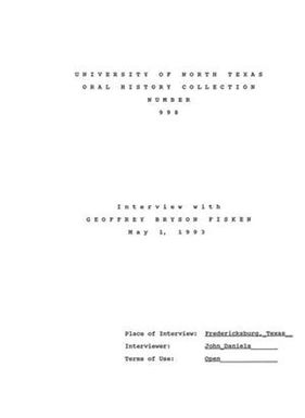 Oral History Interview with Geoffrey Bryson Fisken, May 1, 1993