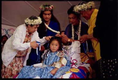 Cook Islands haircutting ceremony, Atiu Hall, Mangere, Auckland. Haircut for Kayne Lucas Upokokeu