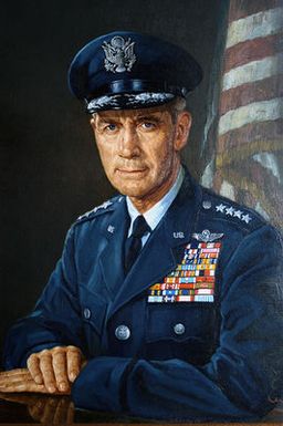 Artwork portrait of US Air Force (USAF) General (GEN) Earle E. Partridge, Commander of Far East Air Forces from 26 March 1954 to 03 June 1955