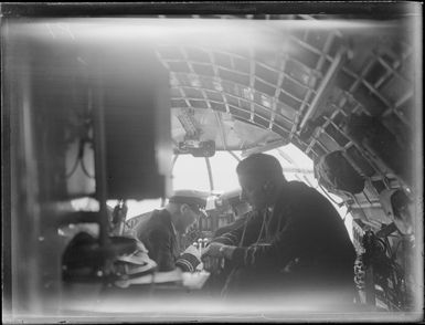 Cockpit of the seaplane Aotearoa in Suva for the Fiji survey flight