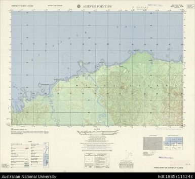 Papua New Guinea, Admiralty Islands, Ahevos Point SW, Series: AMS T893, Sheet 3551 II SW, 1:25 000, 1958