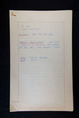 Long term effects of economic development on 'Are 'Are land tenure system by John M. Hauirae