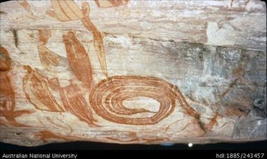 Rock painting, snake