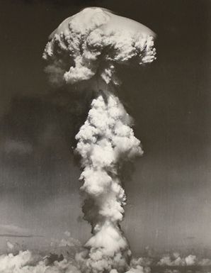 Aerial View of the Upward Blast from the Able Day Explosion over Bikini Lagoon