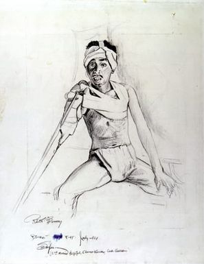 Artwork: "POW Amputee," Saipan, July 1944- Artist: Robert Benney