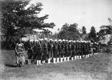 Mata'afa's Samoan soldiers presenting arms