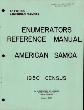 [Folder 099] American Samoa - Enumerator's Reference Manual