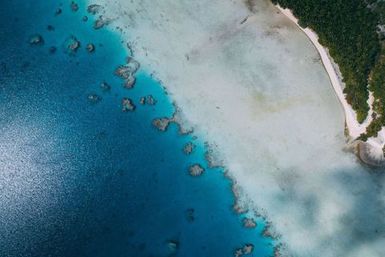 Aerial shot of Atafu, Tokelau