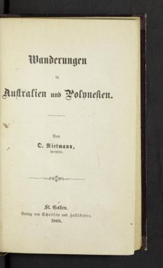 Wanderungen in Australien und Polynesien / von O. Rietmann