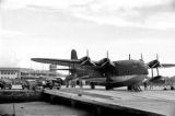 Guam, view of sea plane on pier