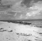 Cable on beach during wave, Bikini Atoll area