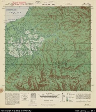 Indonesia, Dutch New Guinea, Mt Awa, Provisional, 1944, 1:250 000