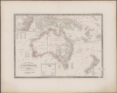 Carte générale de l'Australie et de la partie sud-ouest de l'Océanie / dressée par A. Brué, Géographe ; revue et augmentée par Ch. Picquet