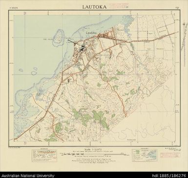 Fiji, Viti Levu, Lautoka, Topographic, 1945, 1:12 672