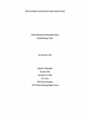 Oral History Interview with Arthur McQuiddy, December 10, 2002