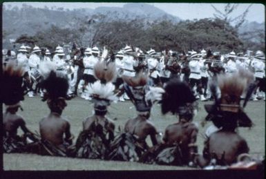 Decorative dancing at the Independence Day Celebration (10) : Port Moresby, Papua New Guinea, 1975 / Terence and Margaret Spencer