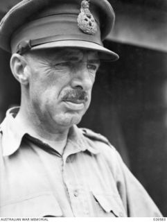PORT MORESBY, PAPUA. 1942-09. LIEUTENANT-GENERAL S.F. ROWELL, CBE., GENERAL-OFFICER-COMMANDING NEW GUINEA FORCE
